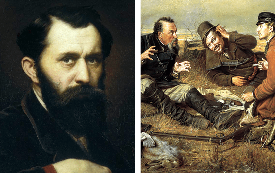 Фото: "Автопортрет", 1870, "Охотники на привале", 1871 непризнанные художники