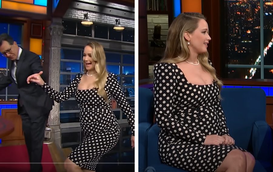 Фото: кадры из видео - канал The Late Show with Stephen Colbert Дженнифер Лоуренс