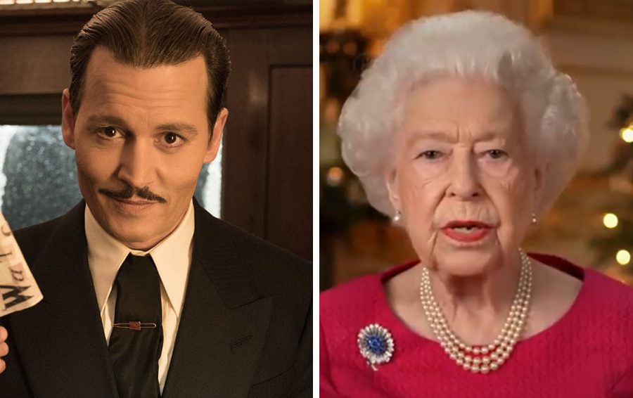 Фото: 20th Century Fox, кадр из видео - BBC News Джонни Депп и королева Елизавета II