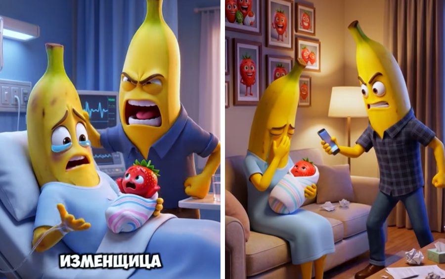ИИ-сериалы об изменах овощей и фруктов